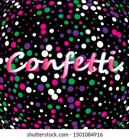Dot color background. Vector illustration. Abstract bright colored dotted circles. Falling color dots. Eps10.