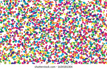 Dot color background. Vector illustration. Abstract bright colored dotted circles. Falling color dots. Eps10.