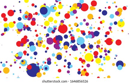 Fondo de color de punto. Ilustración vectorial. Resumen de círculos punteados de colores vivos. Cae puntos de color. Eps10.