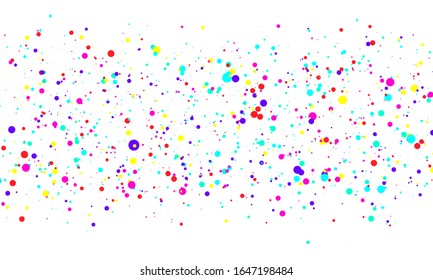 Dot color background. Vector illustration. Abstract bright colored dotted circles. Falling color dots. Eps10.