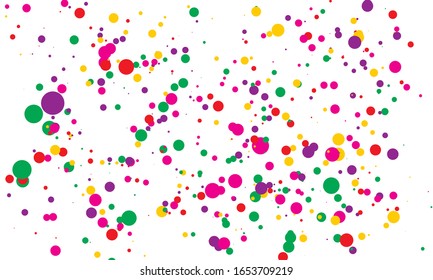 Dot color background. Vector illustration. Abstract bright colored dotted circles. Falling color dots. Eps10.