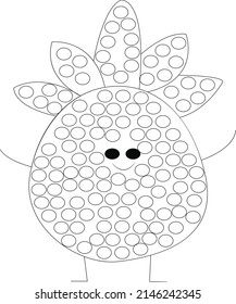 Dot coloring page Dot coloring book page line art for kids 