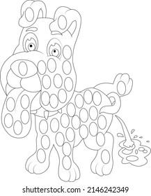 Dot coloring page Dot coloring book page line art for kids 