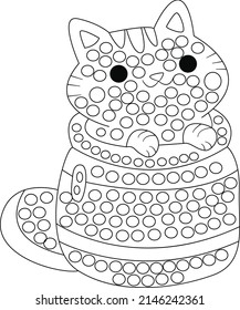 Dot coloring page Dot coloring book page line art for kids 