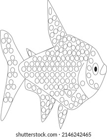 Dot coloring page Dot coloring book page line art for kids 