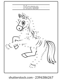 Dot to dot coloring page for kids
