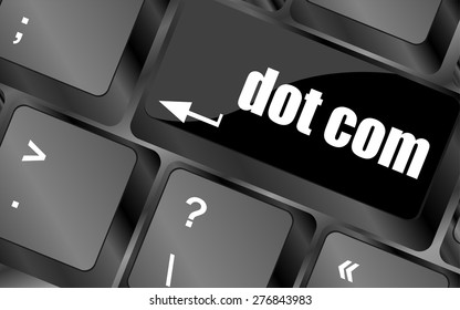 dot com button on computer keyboard key vector