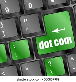 dot com button on computer keyboard key. vector illustration