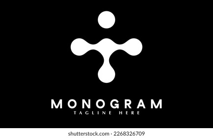 Dot Connect blockchain icon abstract monogram vector logo template