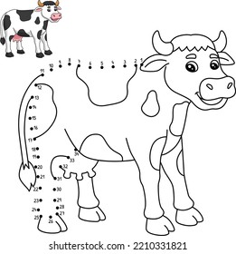 Dot Dot Cow Isolated Coloring Page Stock Vector (Royalty Free ...