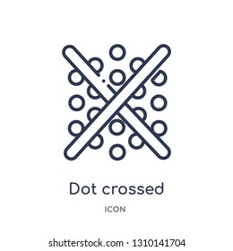 dot crossed icon from ultimate glyphicons outline collection. Thin line dot crossed icon isolated on white background.