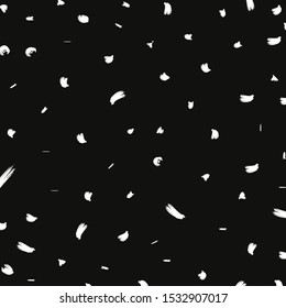 Dot Dash Black And White Pattern. Vector Illustration 