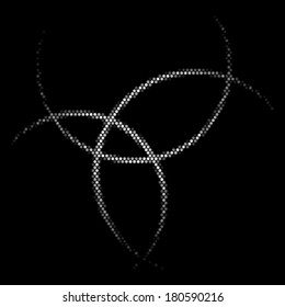 Dot design illustration with black background