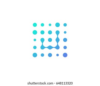 Dot Digital Letter J Icon Logo Design Element