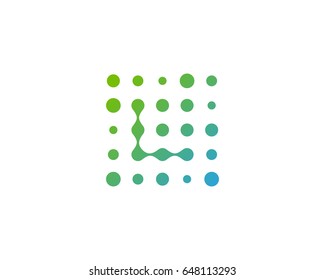 Dot Digital Letter L Icon Logo Design Element