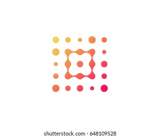 Dot Digital Letter O Icon Logo Design Element