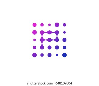 Dot Digital Letter P Icon Logo Design Element