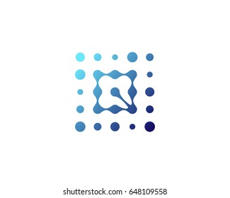 Dot Digital Letter Q Icon Logo Design Element