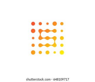 Dot Digital Letter S Icon Logo Design Element