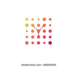 Dot Digital Letter Y Icon Logo Design Element