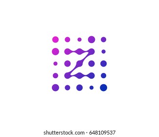 Dot Digital Letter Z Icon Logo Design Element