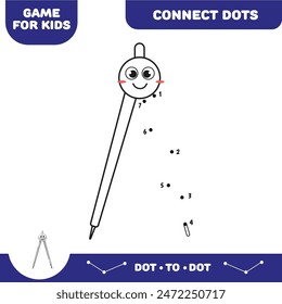 Dot to dot divider, educational game for preschool kids. Activity worksheet
