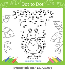 Dot to dots drawing worksheets. Drawing tutorial with cute elk. Coloring page for kids. Children funny picture riddle. Drawing lesson. Activity art game for book. Vector illustration.