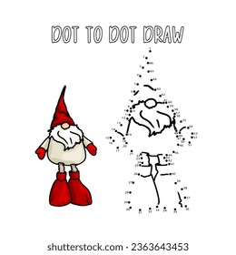 Dot to dot draw. Color by namber. Christmas colouring pages from Christmas elements, animals and other decorations. New Year's colouring. 