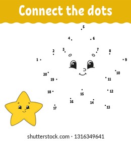 Dot to dot. Draw a line. Handwriting practice. Learning numbers for kids. Education developing worksheet. Activity page. Game for toddler and preschoolers. Isolated vector illustration. Cartoon style