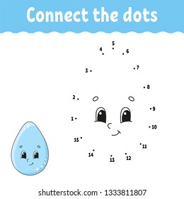 Dot to dot. Draw a line. Handwriting practice. Learning numbers for kids. Education developing worksheet. Activity page. Game for toddler and preschoolers. Isolated vector illustration. Cartoon style