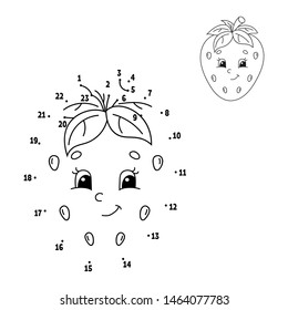 Dot to dot. Draw a line. Handwriting practice. Learning numbers for kids. Education developing worksheet. Activity coloring page. Game for toddler. Isolated vector illustration. Cartoon style.