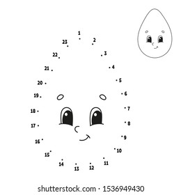 Dot to dot. Draw a line. Handwriting practice. Learning numbers for kids. Education developing worksheet. Activity coloring page. Funny game. Isolated vector illustration. Cartoon style. With answer.