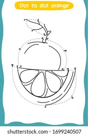 dot to dot drawing orange for kids - coloring sheet orange - activity sheet