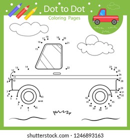 Dot Dot Drawing Worksheets Drawing Tutorial Stock Vector (Royalty Free ...