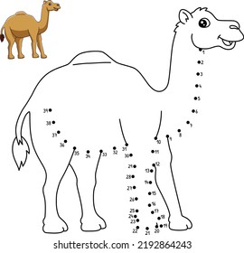 Dot to Dot Dromedary Coloring Page for Kids