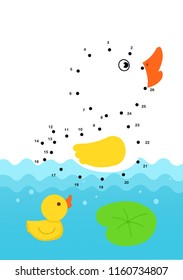 Dot to dot educational game for kids vector illustration