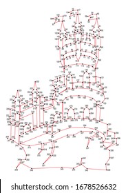 Dot To Dot Educational Game. Swallow's Nest Castle.