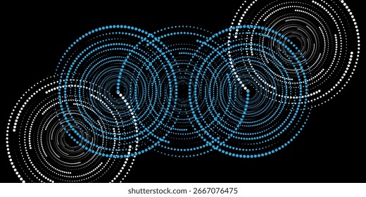 Dot electric white and black wave light technology texture background. Abstract big data digital concep modern dotted. Vector ilustration