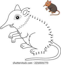 Dot to Dot Elephant Shrew Isolated Coloring Page