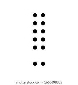 Dot exclamation mark, attention or alert sign. Black icon on white background
