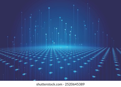 The dot extends forward with the rising ray technology big data background