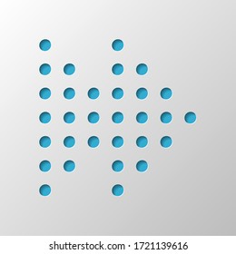 Dot fast forward music. Paper design. Cutted symbol with shadow