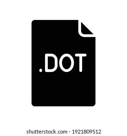 DOT file format glyph icon. Linear style sign for mobile concept and web design. Simple solid symbol. Vector illustration isolated on white background. EPS 10.