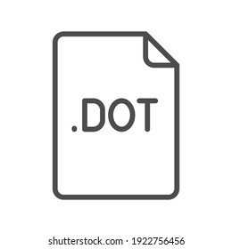 DOT file format line icon. Linear style sign for mobile concept and web design. Simple outline symbol. Vector illustration isolated on white background. EPS 10.