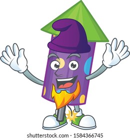 Dot fireworks rocket mascot cartoon style as an Elf