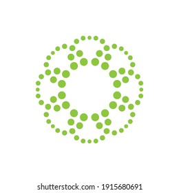 Dot floral circle ornate logo vector. Beauty flower symbol