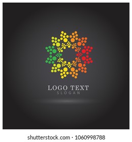Dot Floral Element Logo. Symbol & Icon Vector Template.