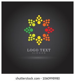 Dot Floral Element Logo. Symbol & Icon Vector Template.