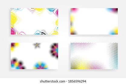 dot flower template cmyk stock vector background set