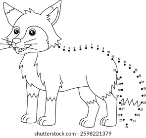 Dot to Dot Fox Farm Animal Isolated Coloring Page 